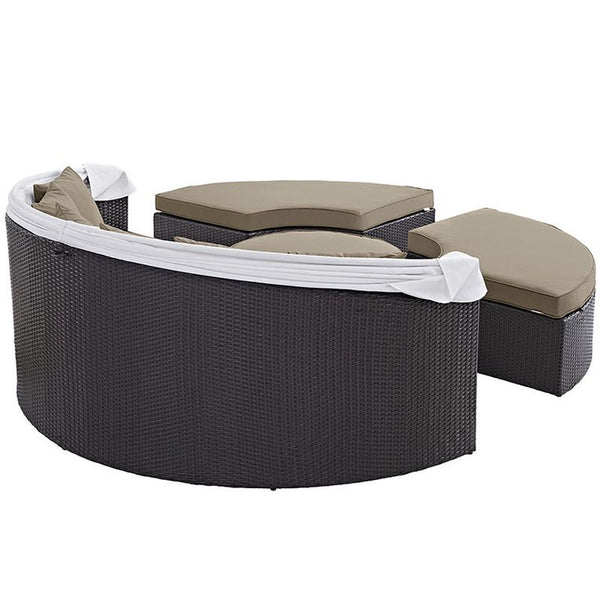 Convene Canopy Outdoor Patio Daybed in Espresso Mocha