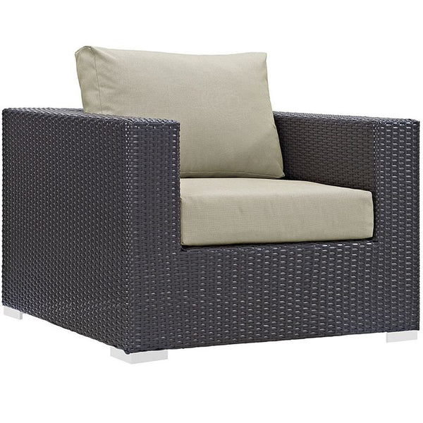 Convene 3 Piece Outdoor Patio Sofa Set in Espresso Beige