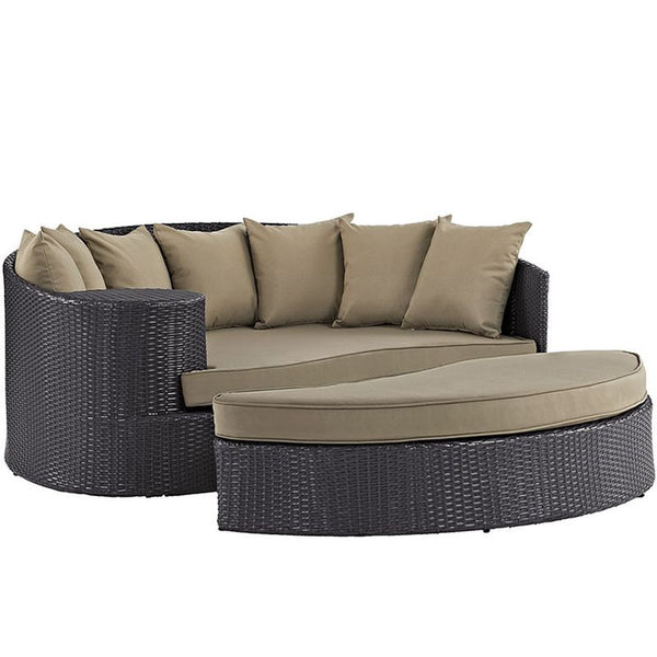 Convene Outdoor Patio Daybed in Espresso Mocha