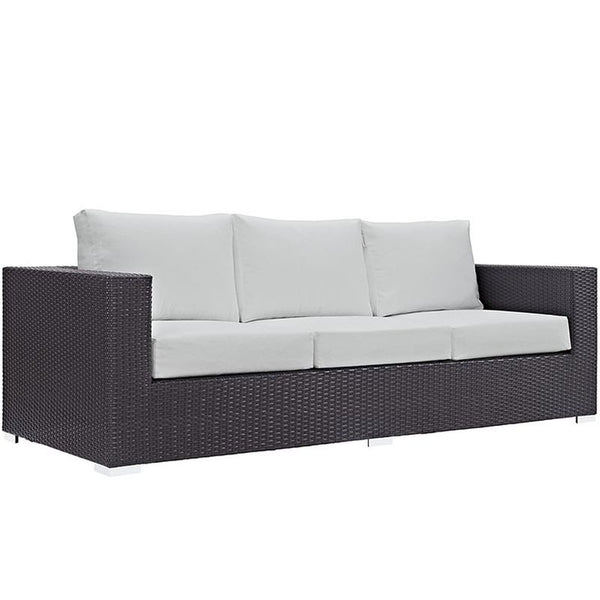 Convene 3 Piece Outdoor Patio Sofa Set in Espresso White