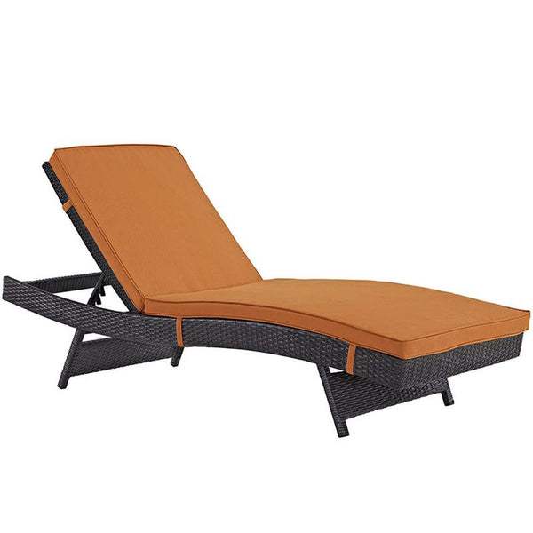 Convene Outdoor Patio Chaise in Espresso Orange