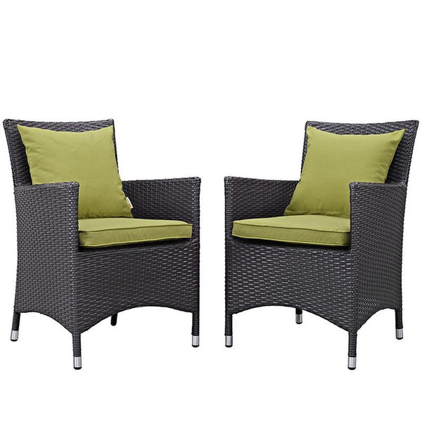 Convene 2 Piece Outdoor Patio Dining Set in Espresso Peridot