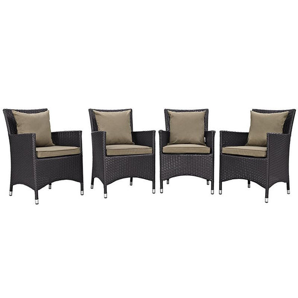 Convene 4 Piece Outdoor Patio Dining Set in Espresso Mocha