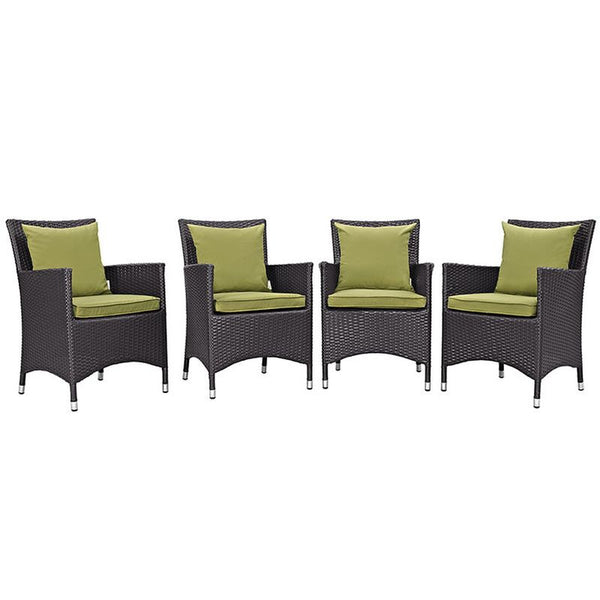 Convene 4 Piece Outdoor Patio Dining Set in Espresso Peridot