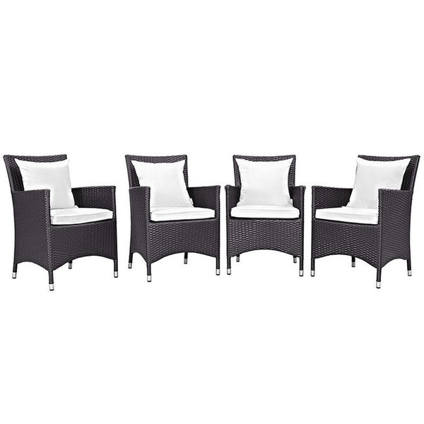 Convene 4 Piece Outdoor Patio Dining Set in Espresso White