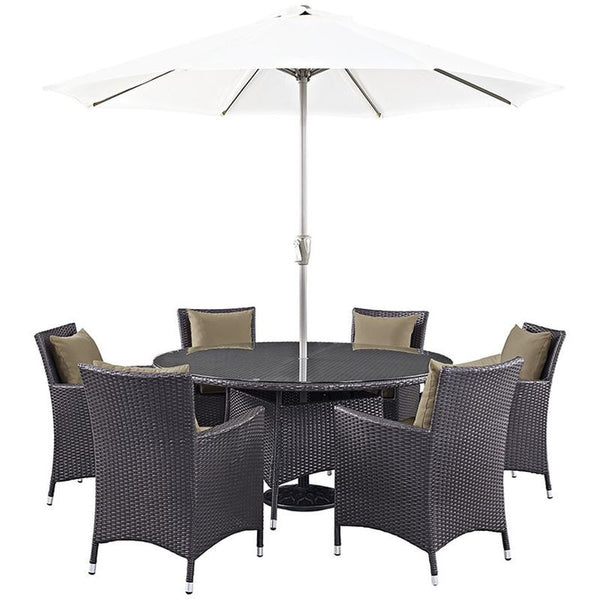 Convene 8 Piece Outdoor Patio Dining Set in Espresso Mocha