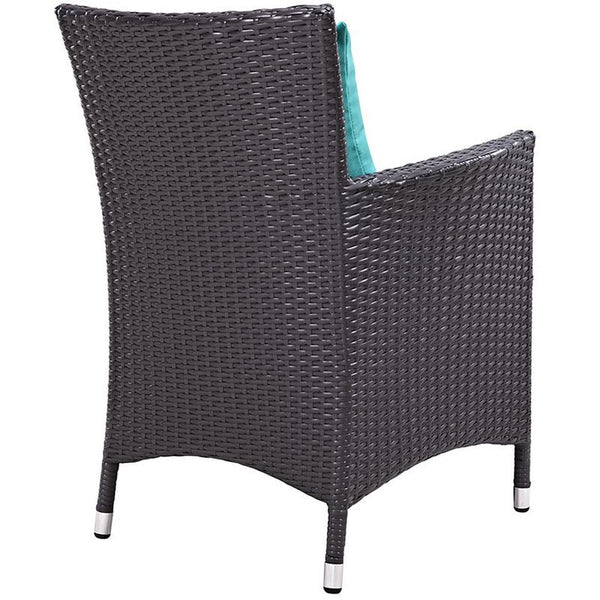 Convene 7 Piece Outdoor Patio Dining Set in Espresso Turquoise