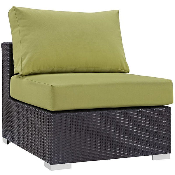 Convene 6 Piece Outdoor Patio Sectional Set in Espresso Peridot