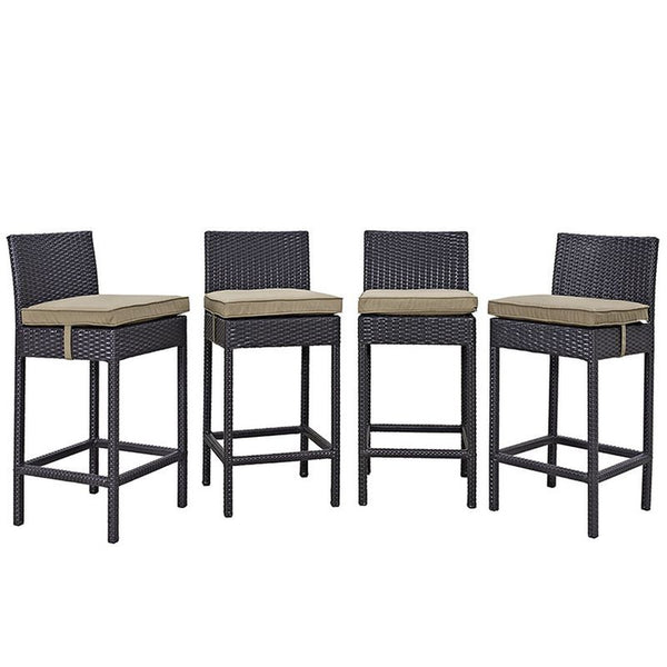 Convene 4 Piece Outdoor Patio Pub Set in Espresso Mocha