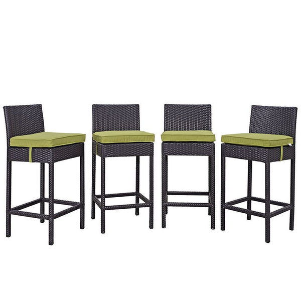 Convene 4 Piece Outdoor Patio Pub Set in Espresso Peridot