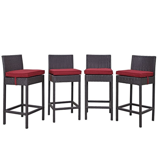 Convene 4 Piece Outdoor Patio Pub Set in Espresso red