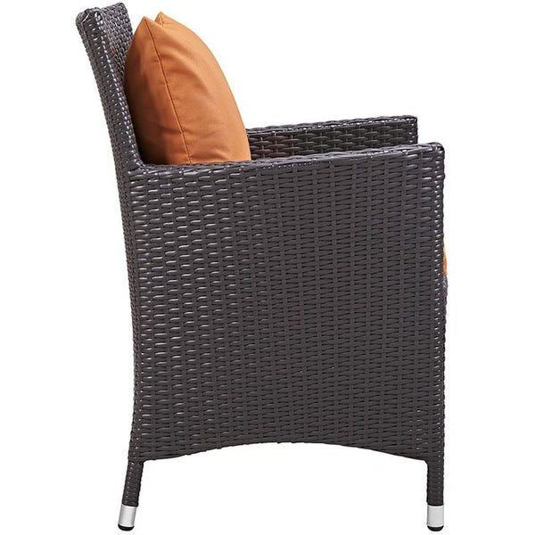 Convene 11 Piece Outdoor Patio Dining Set in Espresso Orange