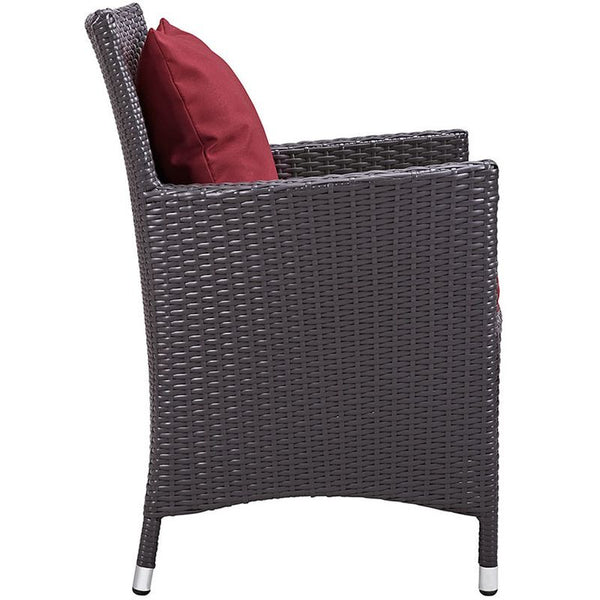 Convene 11 Piece Outdoor Patio Dining Set in Espresso Red