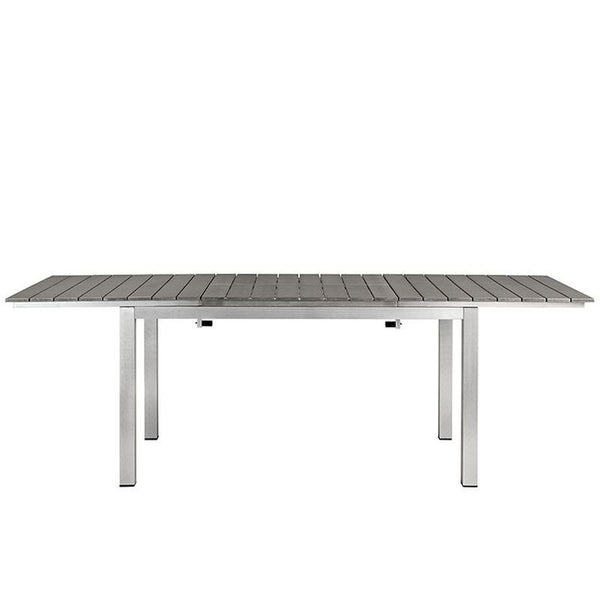 Shore Outdoor Patio Wood Dining Table in Silver Gray