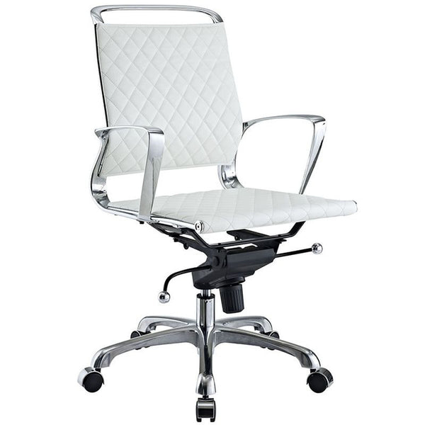Vibe Mid Back Leather Office Chair in White