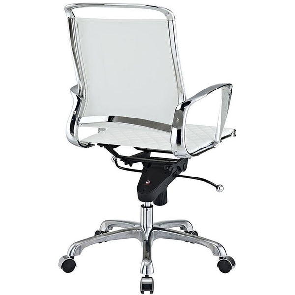 Vibe Mid Back Leather Office Chair in White
