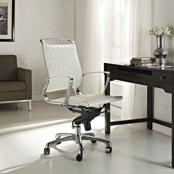 Vibe Mid Back Leather Office Chair in White