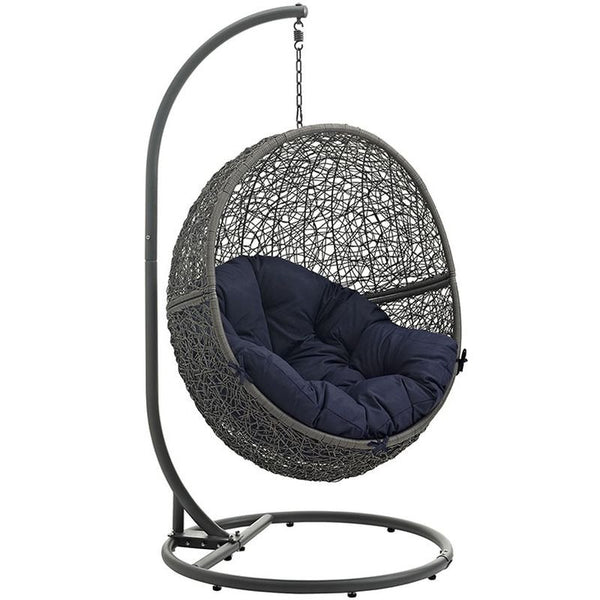 Hide Outdoor Patio Swing Chair in Gray Navy