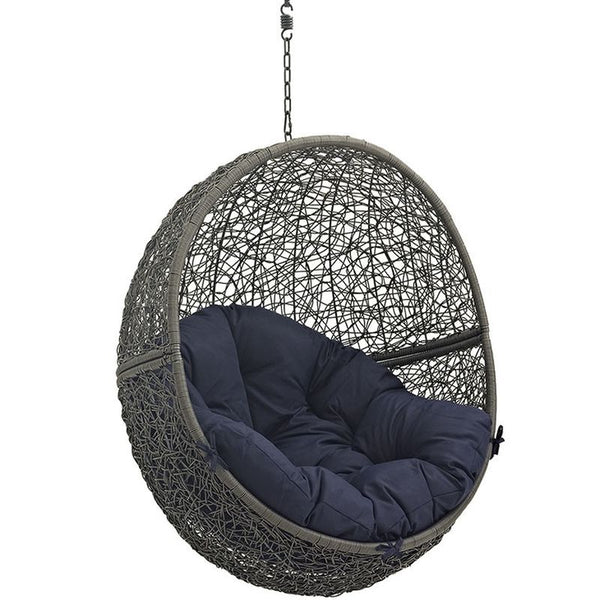 Hide Outdoor Patio Swing Chair in Gray Navy