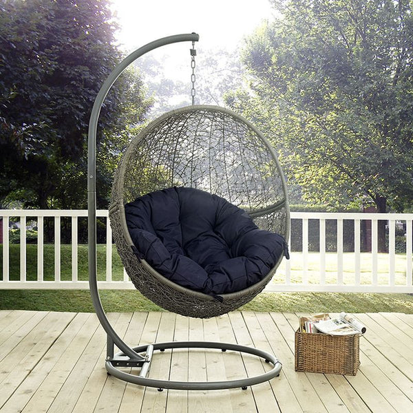 Hide Outdoor Patio Swing Chair in Gray Navy