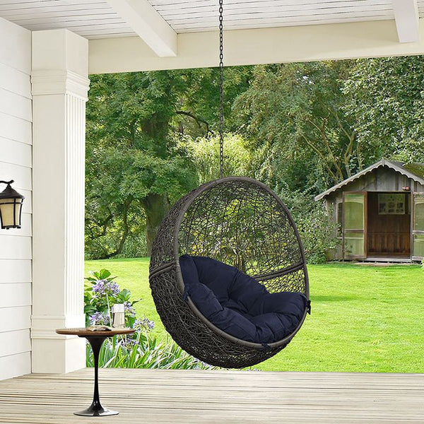 Hide Outdoor Patio Swing Chair in Gray Navy