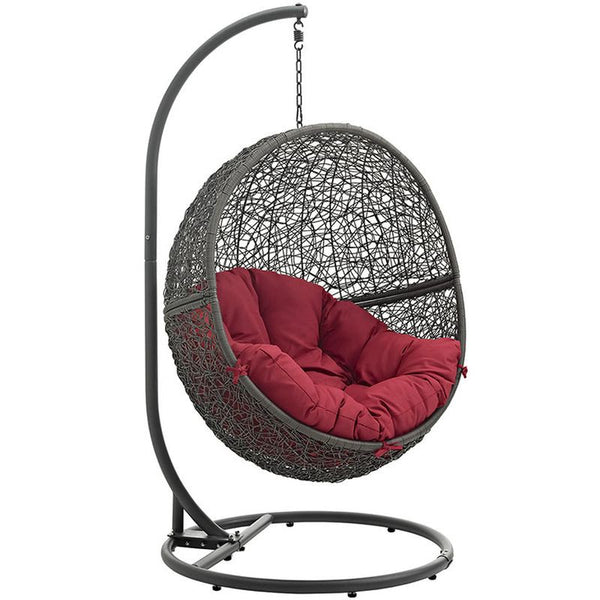 Hide Outdoor Patio Swing Chair in Gray Red