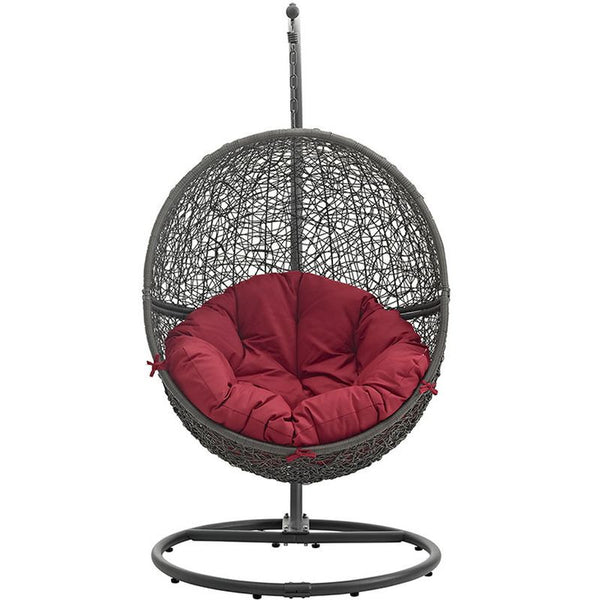 Hide Outdoor Patio Swing Chair in Gray Red