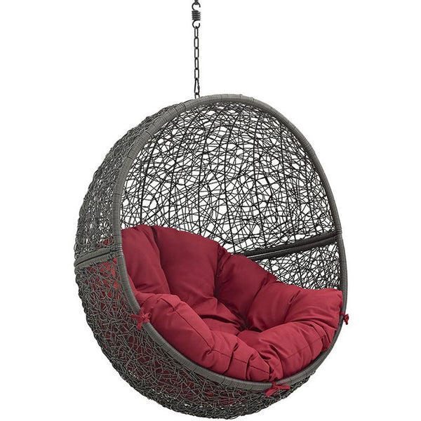 Hide Outdoor Patio Swing Chair in Gray Red