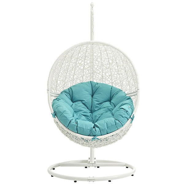 Hide Outdoor Patio Swing Chair in White Turquoise