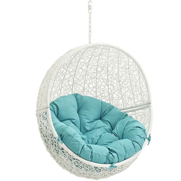 Hide Outdoor Patio Swing Chair in White Turquoise