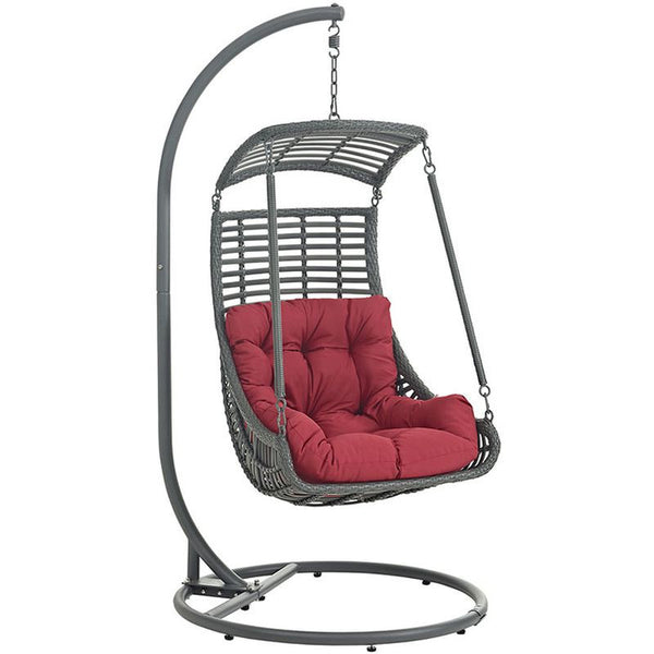 Jungle Outdoor Patio Swing Chair in Red