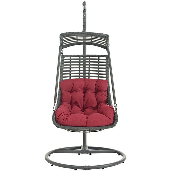 Jungle Outdoor Patio Swing Chair in Red