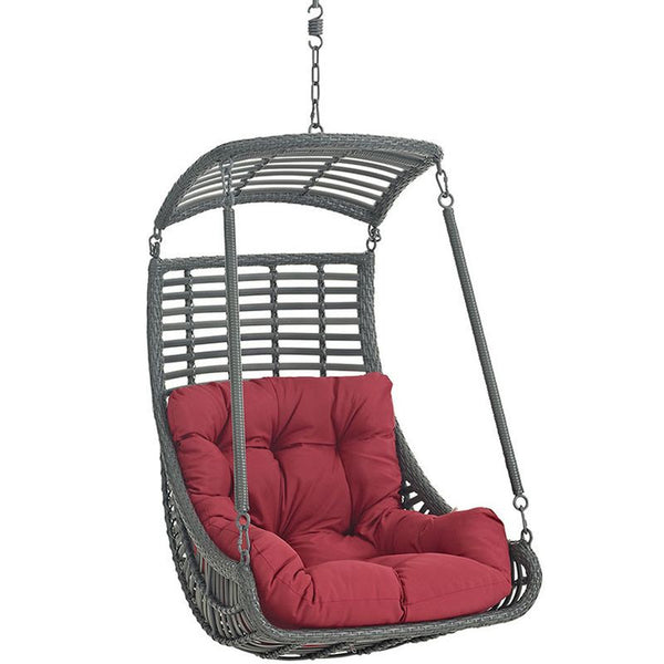 Jungle Outdoor Patio Swing Chair in Red