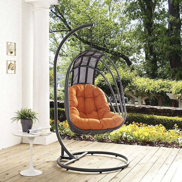 Whisk Outdoor Patio Swing Chair in Orange