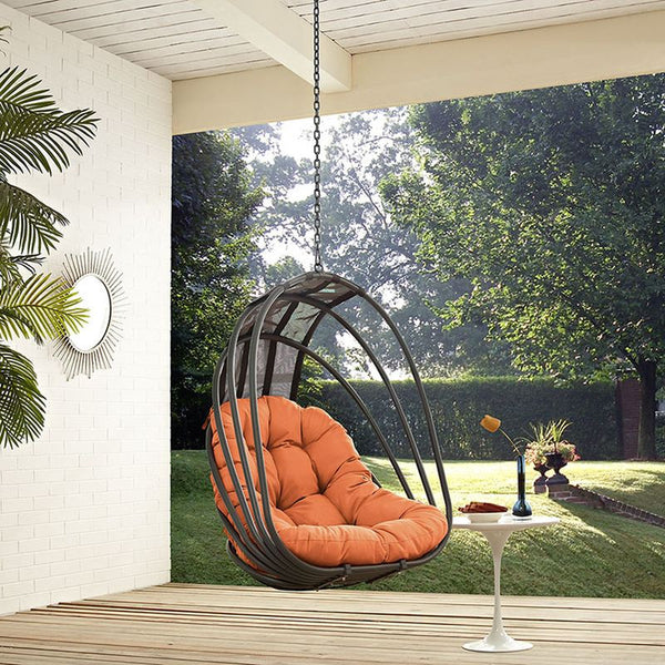 Whisk Outdoor Patio Swing Chair in Orange