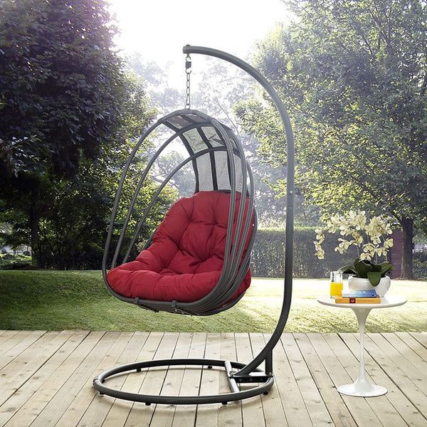 Whisk Outdoor Patio Swing Chair in Red