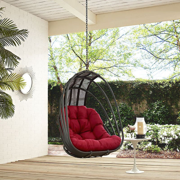 Whisk Outdoor Patio Swing Chair in Red