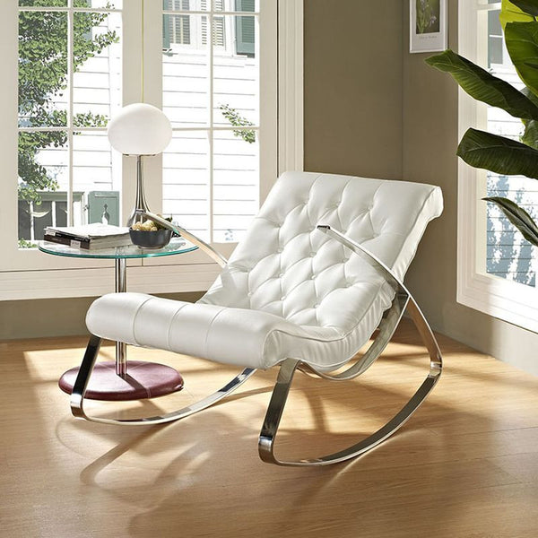 Canoe Rocking Chair in White