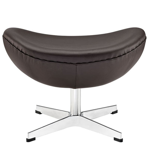 Glove Leather Ottoman in Brown