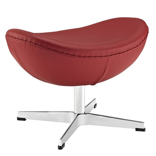 Glove Leather Ottoman in Red