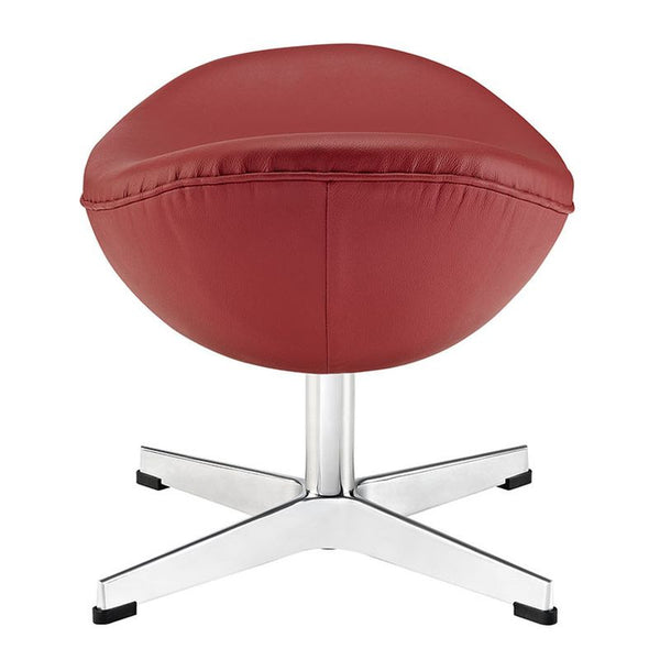 Glove Leather Ottoman in Red