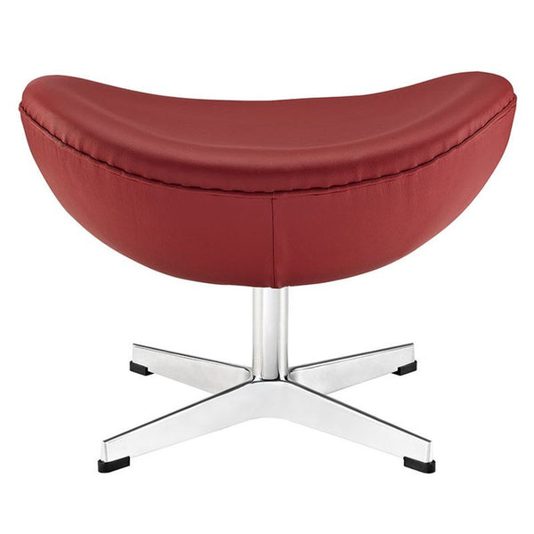 Glove Leather Ottoman in Red