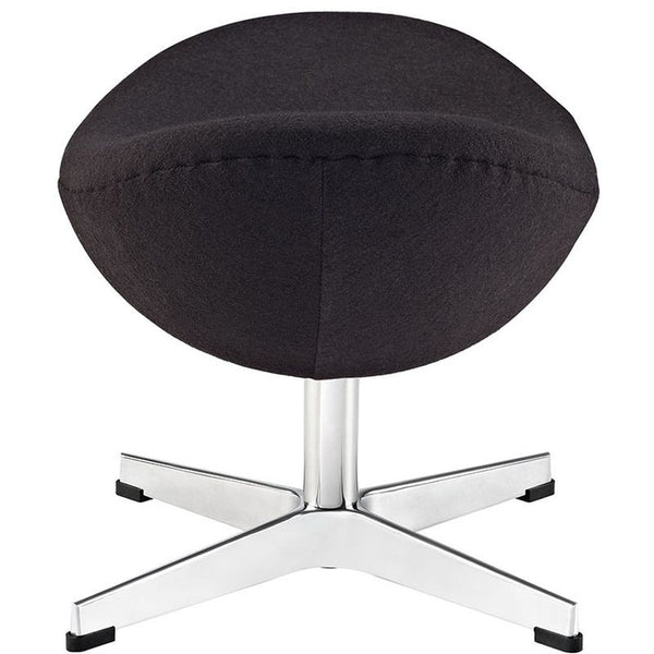 Glove Wool Ottoman in Black