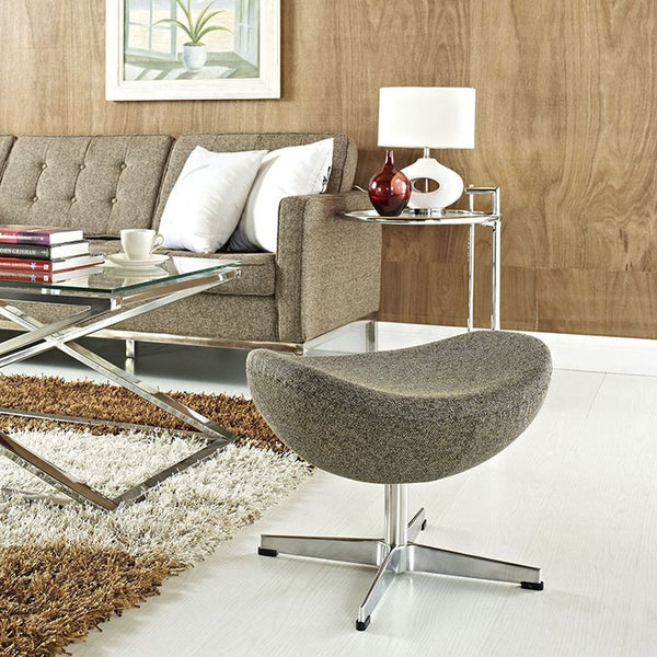 Glove Wool Ottoman in Oatmeal