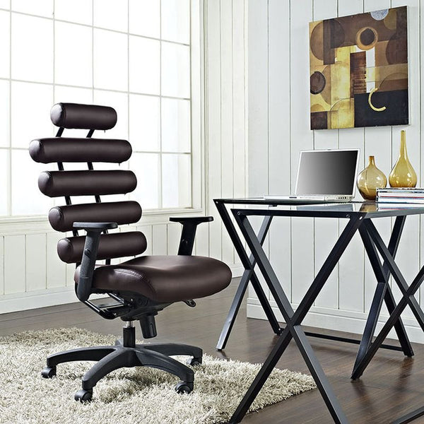 Pillow Office Chair in Dark Brown