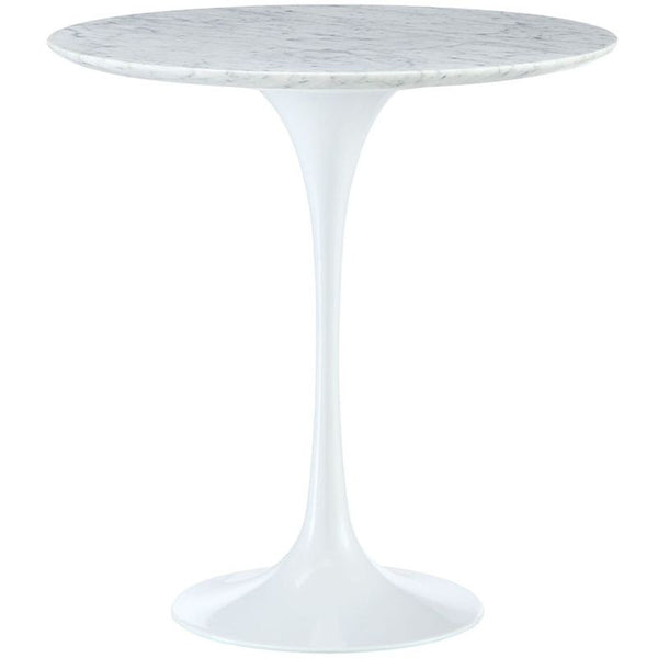 Lippa 20" Marble Side Table in White