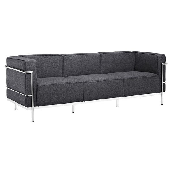 Charles Grande Wool Sofa in Dark Gray