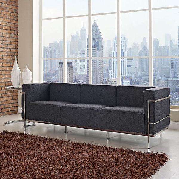 Charles Grande Wool Sofa in Dark Gray