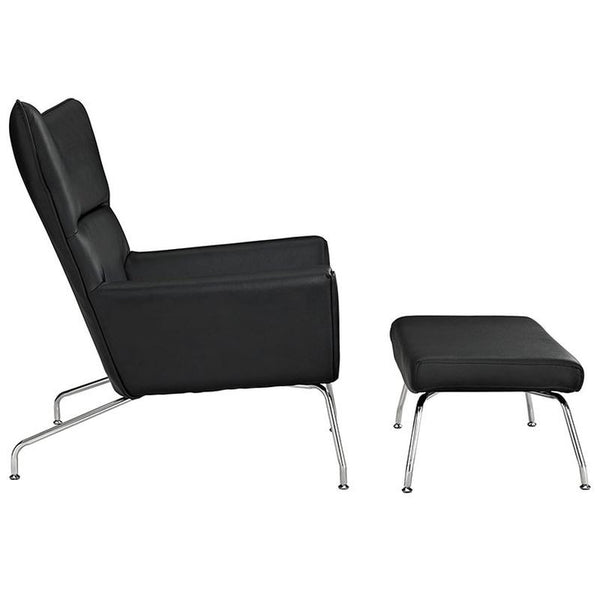 Class Leather Lounge Chair in Black