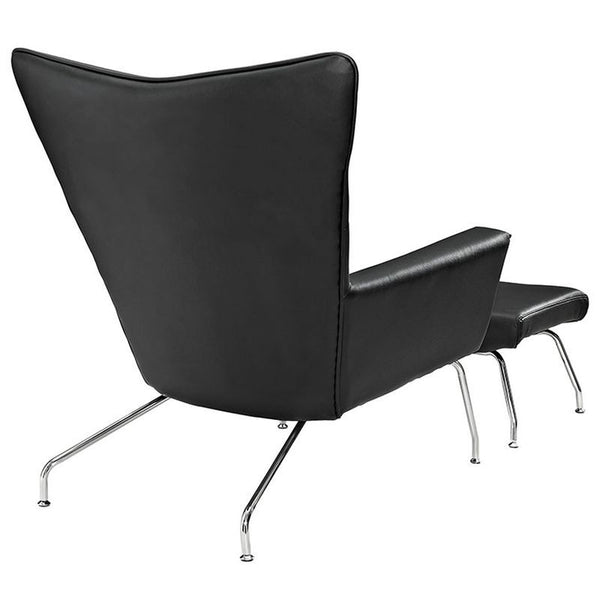 Class Leather Lounge Chair in Black